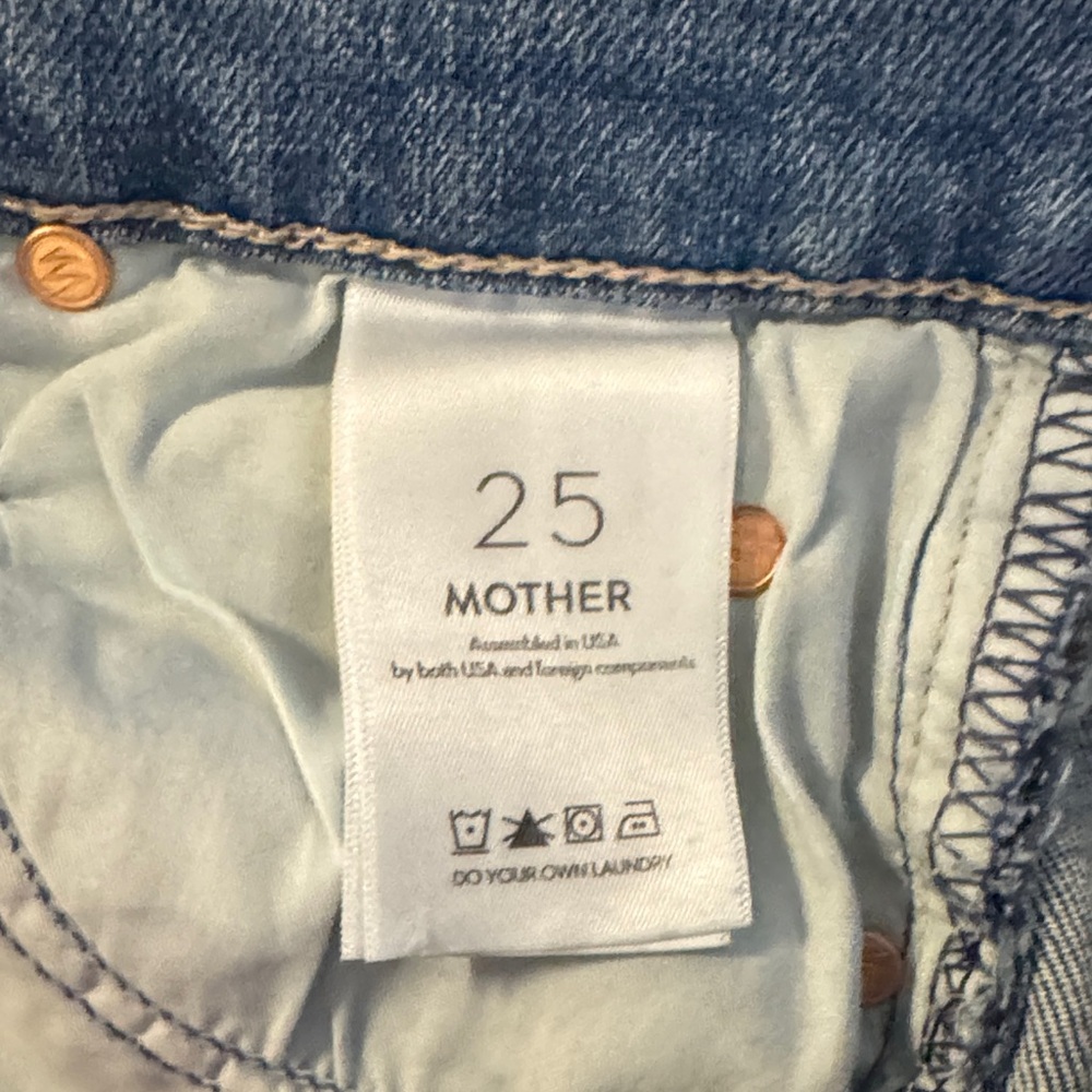 MOTHER Denim Straight Leg Jeans with Button Fly - Picture 3 of 8